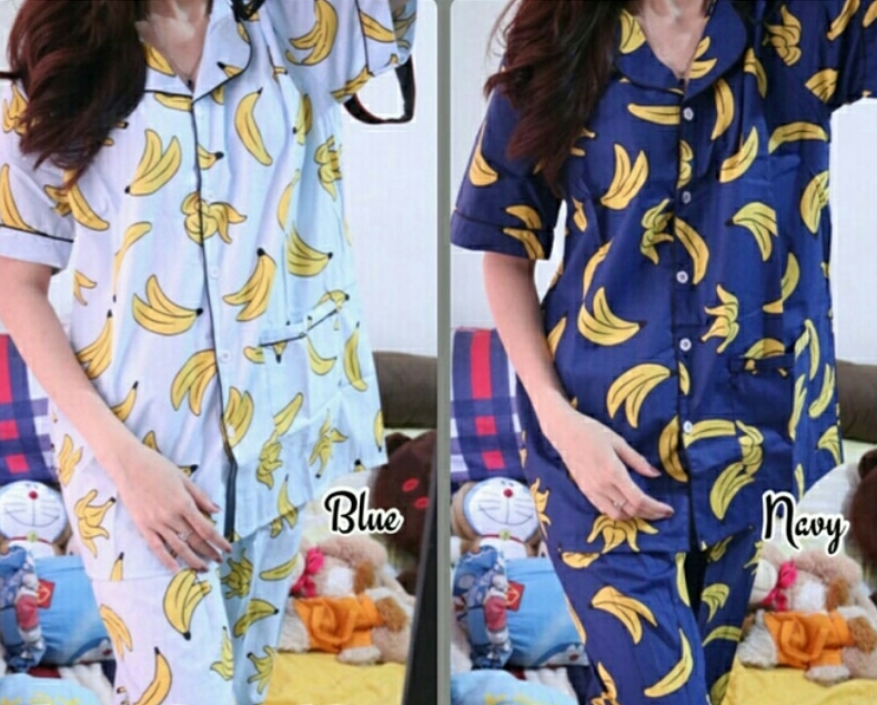 Baju tidur wanita dengan motif banana yang kekinian