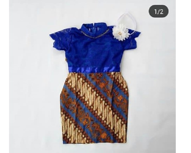 Dress Kebaya Anak Modern Kombinasi Batik Birel