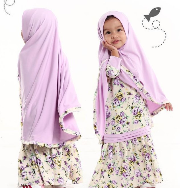 Baju Gamis Anak Perempuan 2 Tahun Motif Bunga Lavender