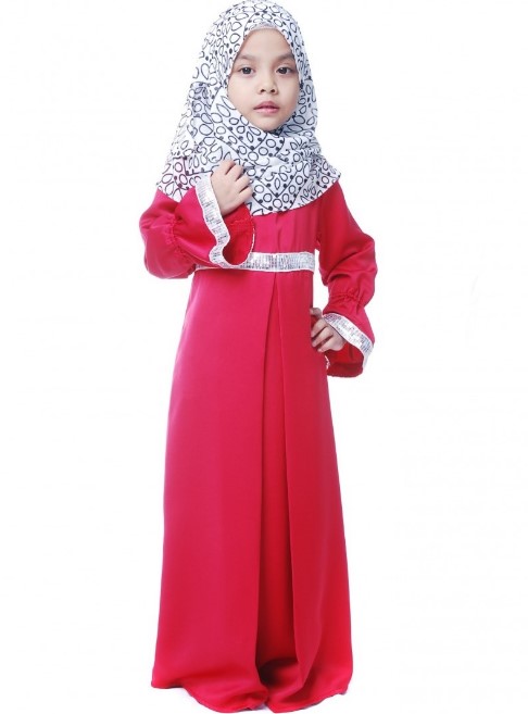 Baju Gamis Anak Perempuan 2 Tahun Simpel Merah Cabe