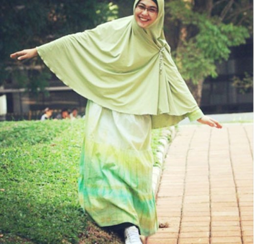 Baju Gamis Gamis Syar'i Ala Oki Setiana Dewi Murah Soft Green