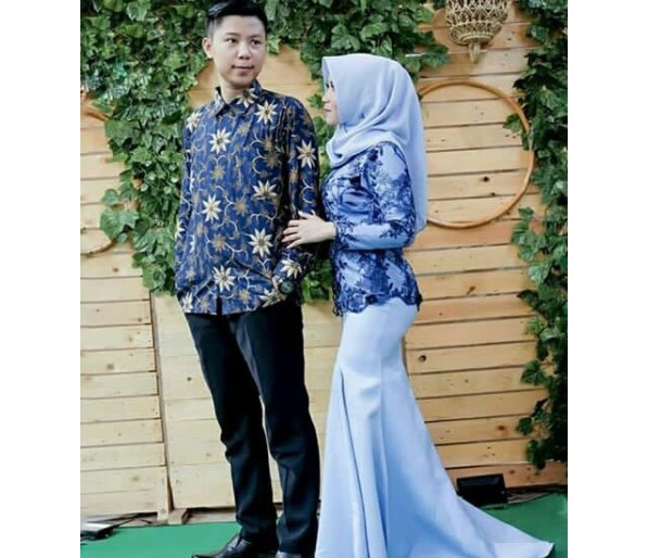 Baju Kebaya Couple Model Duyung Navy Blue