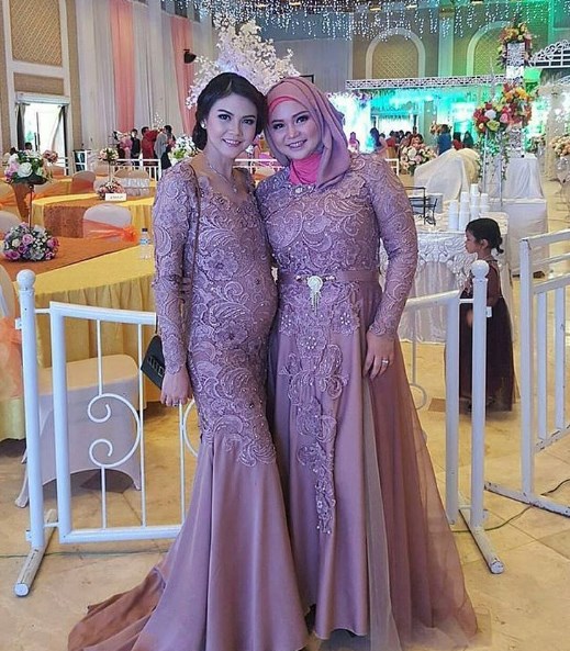 Model Baju Dress Kebaya Brokat Muslim Lavender Model Duyung