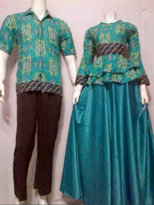 Model Baju Gamis Batik Kombinasi Satin Couple Model Peplum