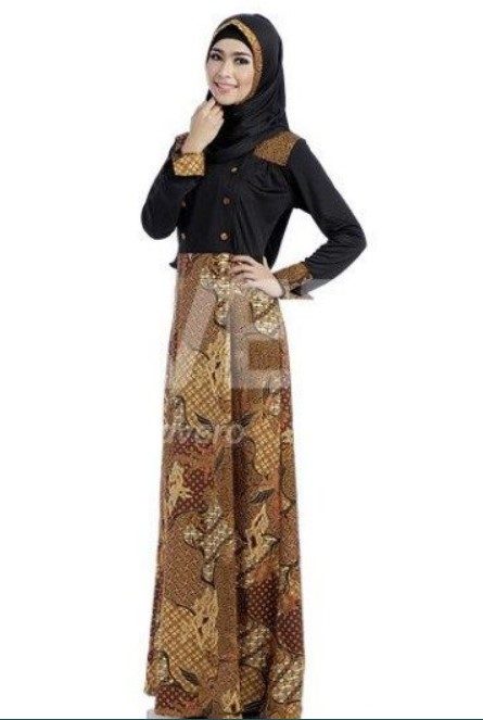 Model Batik Kombinasi Kain Polos Katun Klasik