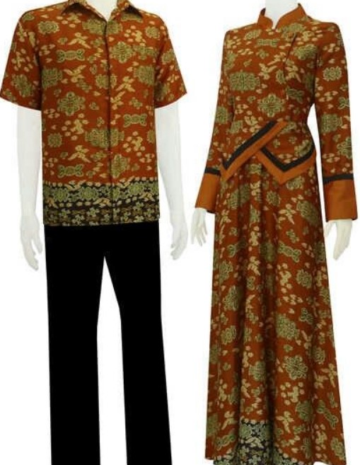 Model Gamis Batik Kombinasi Polos Katun Modern Katun Mustard