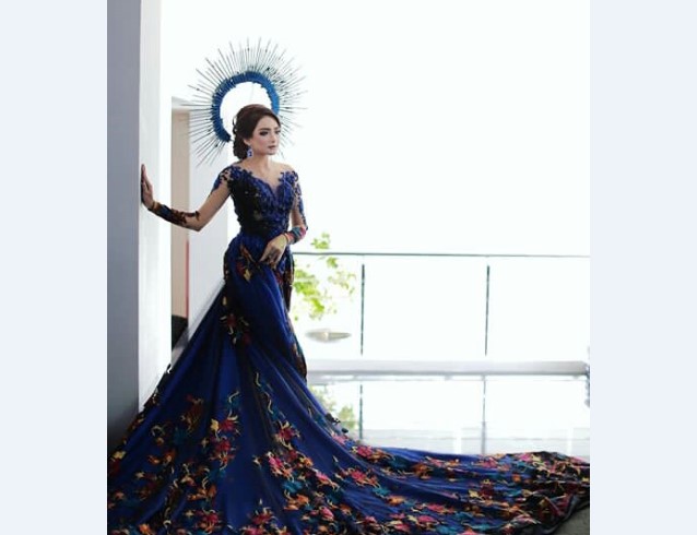 Model Kebaya Pengantin Dress A Line Biru