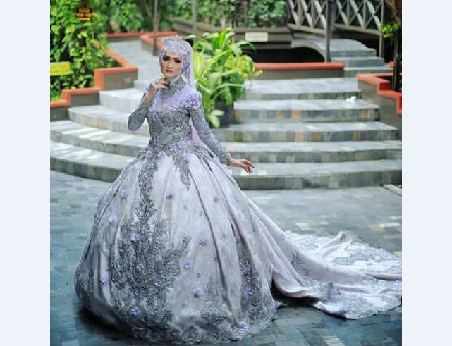 Model Kebaya Pengantin Princess Abu Mengkilap
