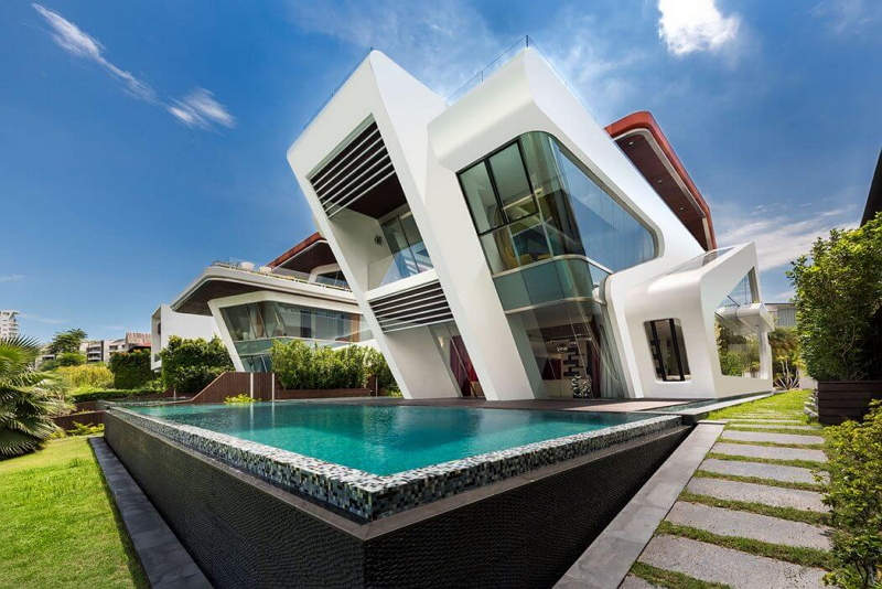 desain rumah mewah futuristik