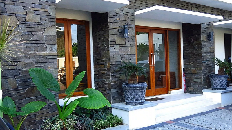 teras rumah minimalis batu alam