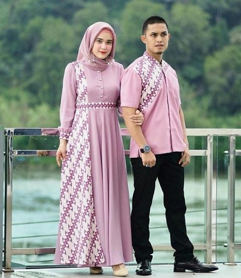 Baju Muslim Couple Kombinasi Batik